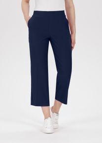 Culotte Stehmann "FENJA", Damen, Gr. 46, N-Gr, blau (marine,300), Stoff, Obermaterial: 65% Viskose, 30% Polyamid, 5% Elasthan, straight fit 7/8-L&auml;nge, Hosen Culotte, Sommerhose mit elastischem Bund und geradem Bein