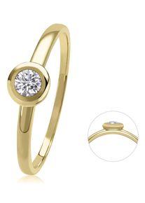 Diamantring ONE ELEMENT "0,10 ct Diamant Brillant Ring aus 585 Gelbgold" Gr. 52, gold, Fingerringe, Damen, 52,mit Brillant, Gelbgold 585, Diamantring