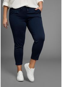 Jogger Pants LAURA SCOTT CURVE, Damen, Gr. 48, N-Gr, navy, Milano Rib, Obermaterial: 65% Viskose, 30% Polyester, 5% Elasthan, unifarben, Basic, figurumspielend kn&ouml;chellang, Hosen Jogger Pants, im sportiven Look aus formstabilem, elastischem Stoff - GROSSE GR&Ouml;SSE
