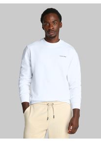 Sweatshirt Calvin Klein "CP-LINEAR BOX LOGO SWEATSHIRT", Herren, Gr. L, wei&szlig; (hellwei&szlig;), Sweatware, Obermaterial: 100% Baumwolle, bedruckt, normal h&uuml;ftlang, Rundhals, Rippb&uuml;ndchen, Sweatshirts Sweatshirt, mit Logo auf der R&uuml;ckseite