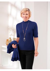 Kurzarmpullover CLASSIC "Pullover", Damen, Gr. 50, blau (royalblau), 50% Modal, 30% Polyamid, 20% Polyester, unifarben, Pullover Kurzarmpullover