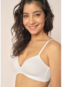 Schalen-BH Skiny "Micro Essentials", Damen, Gr. 75, Cup A, wei&szlig;, Obermaterial: 67% Polyamid, 33% Elasthan. Einsatz: 100% Polyester, Basic, BHs Schalen-BH, gepolstert, ohne B&uuml;gel, weich, Unsichtbar-Effekt, nahtlos, elastisch