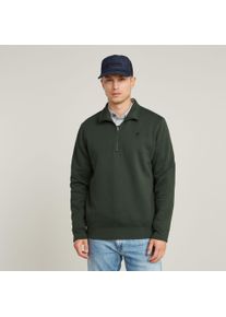 G-Star Raw Sweatshirt G-STAR "Premium Core Half Zip", Herren, Gr. M, graphite, Sweatware, Obermaterial: 55% Baumwolle, 45% Polyester, unifarben, regular fit normal, Rundhals, Rippb&uuml;ndchen, Sweatshirts Sweatshirt, mit Stehkragen