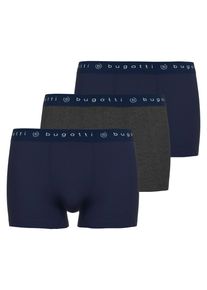 Slip Bugatti "Mailand", Herren, Gr. 5M, grau (grau, dunkel, meliert), Single Jersey, Obermaterial: 95% Baumwolle, 5% Elasthan, unifarben, k&ouml;rpernah, Unterhosen Slip, breiter Bund, mit Logo, atmungsaktiv, Baumwollmix, eng, Topseller
