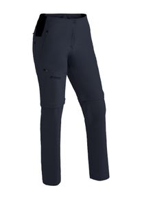 Outdoorhose Maier Sports "Latit Zip Vario", Damen, Gr. 46, Normalgr&ouml;&szlig;en, blau (dunkelblau), 88% Polyester (Recycelt); 12% Elasthan, Hosen Outdoorhose, Damen zipp-off Wanderhose, elastische Funktionshose, 4 Taschen mit RV