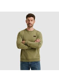 PME-Legend Sweatshirt PME LEGEND, Herren, Gr. XL, gr&uuml;n (oil gr&uuml;n), Sweatware, Obermaterial: 95% Baumwolle, 5% Elasthan, unifarben, regular fit normal, Rundhals, Rippb&uuml;ndchen, Sweatshirts Sweatshirt, mit Logo Stickerei