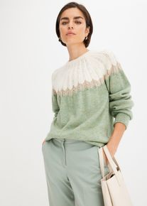 bonprix Ajour-Pullover, blau, Gr.36/38 (S), Modischer Pullover mit toller Farb-Kombi