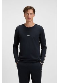 Longsleeve BOSS "Unique", Herren, Gr. XL, dunkelblau 403, Jersey, Obermaterial: 95% Baumwolle, 5% Elasthan, unifarben, regular fit, Rundhals, Shirts Longsleeve, bequemes Langarmshirt mit Kontrastnaht am &Auml;rmel