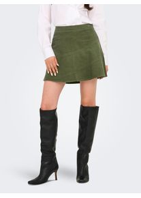 Cordrock Only "ONLMOXIE HW CORD SKATER SKIRT CC PNT", Damen, Gr. XS (34), gr&uuml;n (kalamata), Cord, Obermaterial: 100% Baumwolle, unifarben, regular fit ca. Mitte Oberschenkel, R&ouml;cke Cordrock