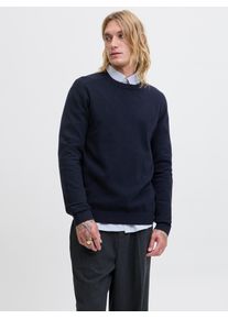 Jack & Jones Strickpullover JACK & JONES "JJEPERFECT WOOL KNIT CREW NECK SN", Herren, Gr. XS, blau (maritime blau detail:melange), Strick, Obermaterial: 32% Baumwolle, 28% Polyester, 20% Wolle, 20% Nylon, meliert, regular fit, Rundhals, B&uuml;ndchen, Pullover Strickpullover