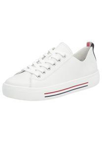 Plateausneaker Remonte, Damen, Gr. 43, wei&szlig;, Leder, unifarben, Schuhe Plateausneaker, mit herausnehmbarer Einlage, Freizeitschuh, Halbschuh, Schn&uuml;rschuh