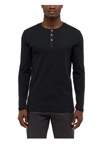 Langarmshirt Mustang "Style Arminto", Herren, Gr. M, schwarz, Obermaterial: 100% Baumwolle, slim fit, Shirts Langarmshirt