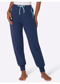 Relaxhose feel good, Damen, Gr. 44/46, Normalgr&ouml;&szlig;en, bunt (jeansblau, mint), 60% Baumwolle, 40% Polyester, unifarben, Hosen Relaxhose