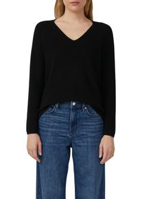 Strickpullover s.Oliver, Damen, Gr. 44, schwarz, Strick, Obermaterial: 60% Baumwolle, 40% Polyacryl, unifarben, regular fit taillenbedeckt, V-Ausschnitt, B&uuml;ndchen, Pullover Strickpullover, mit V-Ausschnitt