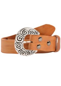 Lederg&uuml;rtel RETTUNGSRING G&Uuml;RTEL, Damen, Gr. 100, braun (cognac), Leder, unifarben, G&uuml;rtel Lederg&uuml;rtel, mit austauschbarer Schlie&szlig;e &raquo;Dorn Kringel&laquo;