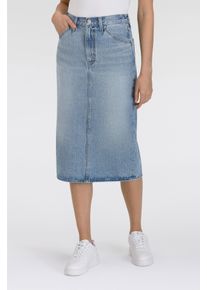 Levi's Jeansrock LEVI'S "HR BACK SLIT SKIR", Damen, Gr. 25, riveting clean hem, Web, Obermaterial: 100% Baumwolle, unifarben, slim fit kniebedeckend, R&ouml;cke Jeansrock, mit Schlitz hinten, Topseller