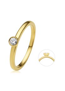Diamantring ONE ELEMENT "0.1 ct Diamant Brillant Zarge Ring aus 585 Gelbgold" Gr. 55, gold, Fingerringe, Damen, 55,mit Brillant, Gelbgold 585, Diamantring