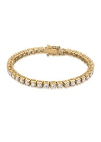 Armreif Kuzzoi "Armband Tennisarmband Zirkonia Wei&szlig; 925 Sterling Silber" Gr. 19, gold, Armb&auml;nder, Herren, 19, Silber 925 (Sterlingsilber), Armreif