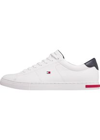 Sneaker Tommy Hilfiger "ESSENTIAL LEATHER DETAIL VUL", Herren, Gr. 45, wei&szlig;, Leder, Schuhe Sneaker, Freizeitschuh, Halbschuh, Schn&uuml;rschuh mit gepolstertem Schaftrand