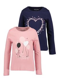 Langarmshirt Blue Seven "Blue Seven Langarmshirts", M&auml;dchen, Gr. 104, bunt (m002, multipack 2), 100% Baumwolle, normal, Rundhals, Shirts Langarmshirt