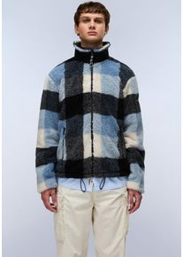 Sweatshirt Napapijri "T-MONTEPIANA", Herren, Gr. XL, check, Pl&uuml;sch, Obermaterial: 100% Polyester, gemustert, kariert, mehrfarbig, regular fit normal, Rundhals, eingesetzt B&uuml;ndchen, Sweatshirts Sweatshirt, Regular fit mit Rundhalsausschnitt Stehkragen