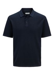 Jack & Jones PlusSize Polokragenpullover "JJEGEORGE KNIT POLO SS SN PLS", Herren, Gr. 4XL, navy blazer, Strick, Obermaterial: 85% Baumwolle, 15% Polyester, JACK & JONES PLUSSIZE, unifarben, relaxed fit normal, Rundhals, Flachstrickb&uuml;ndchen, Pullover Polokragenpullover, mit Polokragen