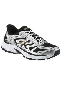 Slip-On Sneaker Skechers "STAMINA SPORT", Herren, Gr. 40, silber (silberfarben, schwarz), Leder, Synthetik, Textil, kontrastfarbene Details, Schuhe Slip-On Sneaker, Retro Sneaker, Schn&uuml;rschuh mit Slip-ins