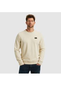 PME-Legend Sweatshirt PME LEGEND, Herren, Gr. M, wei&szlig; (bone wei&szlig;), Sweatware, Obermaterial: 95% Baumwolle, 5% Elasthan, unifarben, regular fit normal, Rundhals, Rippb&uuml;ndchen, Sweatshirts Sweatshirt, mit Logo Stickerei