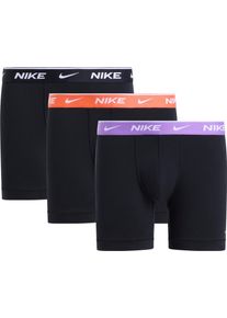 Boxer NIKE UNDERWEAR "BOXER BRIEF 3PK", Herren, Gr. XXL, 3 Stk., blk, bright violet, turf orang, blk wb, Jersey, Obermaterial: 95% Baumwolle, 5% Elasthan, k&ouml;rpernah, Unterhosen Boxer, mit Logo-Elastikbund