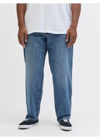 Jack & Jones PlusSize Tapered-fit-Jeans "MIKE ORIGINAL", Herren, Gr. 44, L&auml;nge 32, blau (blau denim), Denim/Jeans, Obermaterial: 98% Baumwolle, 2% Elasthan, JACK & JONES PLUSSIZE, Abriebeffekte, bequem, Jeans Tapered-fit-Jeans, Bis Weite 48