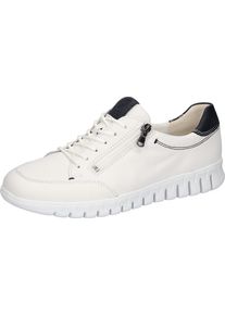 Waldl&auml;ufer Sneaker WALDL&Auml;UFER "H-BALDO", Herren, Gr. 6,5 (40), bunt (wei&szlig;, dunkelblau), Nappaleder, Schuhe Sneaker, Halbschuh, Freizeitschuh, Schn&uuml;rschuh in Bequemweite H (= sehr weit)