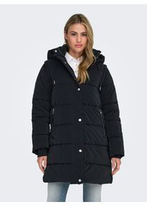 Steppmantel Only "ONLDIXIE LIFE 2IN1 PUFFER COAT CC OTW", Damen, Gr. XS, schwarz detail:with silber trim, Steppware, Obermaterial: 100% Polyester, unifarben, regular fit ca. Mitte Oberschenkel, Rippb&uuml;ndchen, M&auml;ntel Steppmantel, Kunstfaser