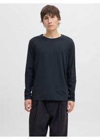 Jack & Jones Rundhalsshirt JACK & JONES "JJEORGANIC BASIC TEE LS O-NECK NOOS", Herren, Gr. XXL, navy blazer, Jersey, Obermaterial: 100% Baumwolle, unifarben, regular fit h&uuml;ftbedeckend, Rundhals, Shirts Rundhalsshirt