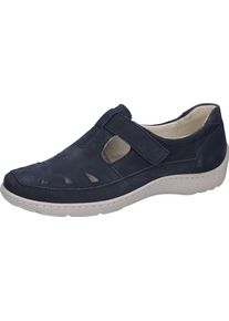 Waldl&auml;ufer Klettschuh WALDL&Auml;UFER "HENNI", Damen, Gr. 9,5 (44), nachtblau, Nubukleder, unifarben, Schuhe Klettschuh, Halbschuh, Bequemschuh in Komfortweite H (= sehr weit)