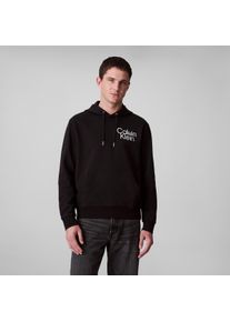 Hoodie Calvin Klein "400GSM TRRY SPRTSWR", Herren, Gr. S, schwarz, Sweatware, Obermaterial: 90% Baumwolle, 10% Polyester, unifarben, B&uuml;ndchen, Sweatshirts Hoodie