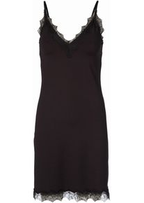 Unterkleid rosemunde "Billie Strap Dress", Damen, Gr. 34, N-Gr, schwarz, Single Jersey, Obermaterial: 90% Polyester, 10% Elasthan, unifarben, schmal kniefrei, tiefer V-Ausschnitt, Kleider Unterkleid, mit Spitze, V-Ausschnitt, verstellbare Tr&auml;ger, elegant, Polyestermix