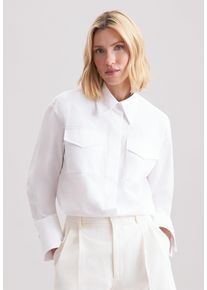 Hemdbluse Seidensticker "Schwarze Rose", Damen, Gr. XXL(44), wei&szlig;, 100% Baumwolle, unifarben, oversize, ohne Ausschnitt, Blusen Hemdbluse, 1/1 Kragen Uni