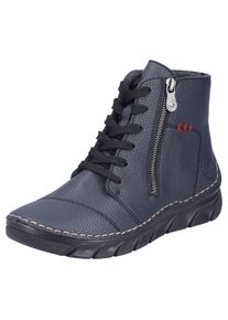 Schn&uuml;rboots Rieker, Damen, Gr. 38, dunkelblau, Lederimitat, Schuhe Schn&uuml;rboots, Schn&uuml;rstiefelette, Casual-Boots mit weicher Innensohle