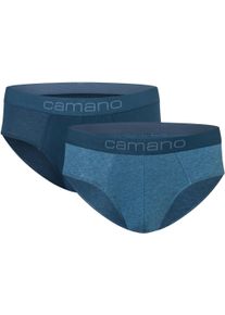 Slip Camano "comfort", Herren, Gr. XXL, blau (mix, blau), Obermaterial: 95% Baumwolle, 5% Elasthan, unifarben, k&ouml;rpernah, Unterhosen Slip, mit elastischem Logobund