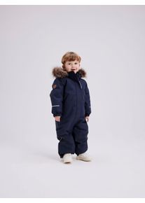 Overall name it "NMNSNOW10 SUIT SOLID FO NOOS", Jungen, Gr. 116, N-Gr, blau (schwarz sapphire), Fleece, Obermaterial: 100% Polyester, unifarben, regular fit, Overalls Overall