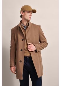 Kurzmantel Bugatti, Herren, Gr. 27, grau (taupe), 58% Wolle, 25% Polyester, 13% Polyamid, 3% sonstige Fasern, 1% Elasthan, unifarben, normal, normaler Saum, M&auml;ntel Kurzmantel, mit Westenfake