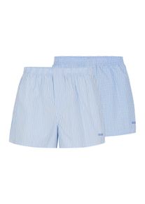 Pyjamashorts BOSS "Boxer CW 2P", Herren, Gr. XXL, N-Gr, blau (open blau 470), Web, Obermaterial: 100% Baumwolle, bequem normal, Hosen Pyjamashorts, elastischer Bund