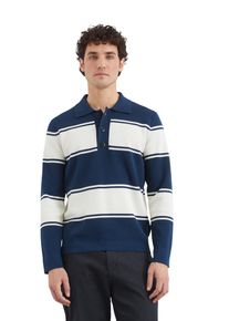 Marc O'Polo Polokragenpullover MARC O'POLO, Herren, Gr. M, blau (iris ink), Strick, Obermaterial: 100% Baumwolle, regular fit, B&uuml;ndchen, Pullover Polokragenpullover, aus leichtem Milano-Strick