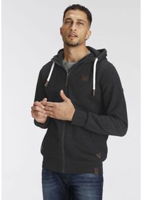 Kapuzensweatjacke AJC, Herren, Gr. L (52/54), grau (anthrazit), Sweatware, Obermaterial: 55% Baumwolle, 45% Polyester. Kapuzenfutter: 65% Polyester, 35% Baumwolle, unifarben, schmal h&uuml;ftbedeckend, Rippb&uuml;ndchen, Sweatjacken Kapuzensweatjacke, Topseller