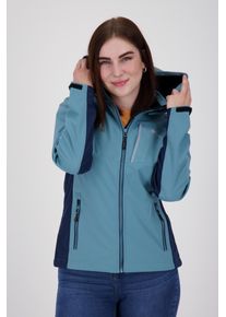 Softshelljacke DEPROC Active "NUNAVUT WOMEN", Damen, Gr. 52 (XXL), blau (hellblau), 96% Polyester; 4% Elasthan, mit verstellbarem Klettverschluss, Jacken Softshelljacke, auch in Gro&szlig;en Gr&ouml;&szlig;en erh&auml;ltlich