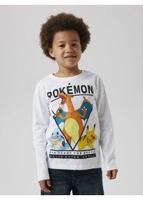 Langarmshirt name it "NKMAST POKEMON LS NREG TOP BOX NOOS SKY", Jungen, Gr. 134/140, wei&szlig; (hellwei&szlig; (blank)), Jersey, Obermaterial: 100% Baumwolle, bedruckt, normal h&uuml;ftbedeckend, Rundhals, abgesteppte Kante, Shirts Langarmshirt