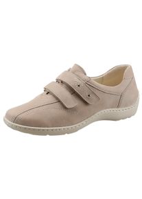 Waldl&auml;ufer Klettschuh WALDL&Auml;UFER "HENNI", Damen, Gr. 10.5, beige, Nubukleder, Schuhe Klettschuh, Komfortschuh, Freizeitschuh, Halbschuh mit Nieten und H-Weite