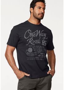 MAN'S WORLD T-Shirt MAN'S WORLD, Damen, Gr. 6XL (76/78), schwarz, Single Jersey, Obermaterial: 100% Baumwolle, bedruckt, normal, Rundhals, Shirts T-Shirt, Kurzarm, Regular Fit, mit Print, Rundhals, im Used-Look, Topseller