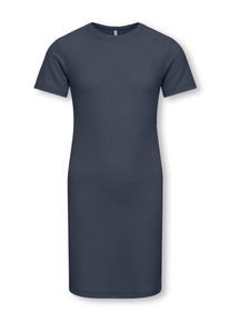 Strickkleid KIDS Only "KOGNELLA S/S DRESS VD JRS", M&auml;dchen, Gr. 146/152, N-Gr, ombre blau, Jersey, Obermaterial: 65% Polyester, 30% Viskose, 5% Elasthan, unifarben, figurumspielend, Rundhals, Kleider Strickkleid, mit Rundhals-Ausschnitt und kurzem Arm