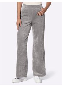 Cordhose Heine, Damen, Gr. 46, Normalgr&ouml;&szlig;en, grau, 80% Polyester, 18% Polyamid, 2% Elasthan, unifarben, Hosen Cordhose
